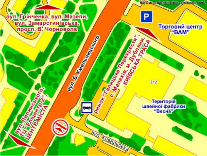 Billboard A in Lviv вул. Хмельницького – Ковельська (за зупинкою) розмір 2,3 х 3,2 м беклайт scheme