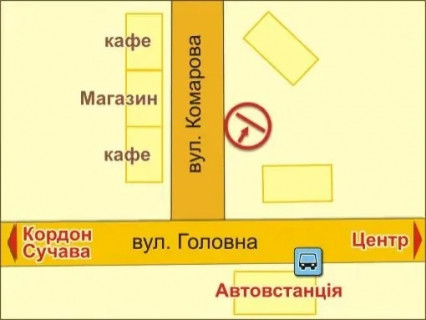 Billboard A in Chernivtsi вул. Комарова, 6 scheme