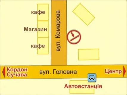 Billboard B in Chernivtsi вул. Комарова, 6 scheme