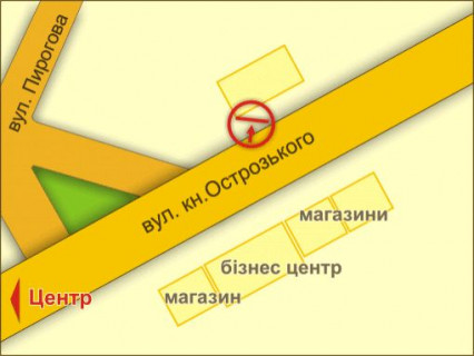 Billboard B in Ternopil вул. Пирогова – Кн. Острозького scheme