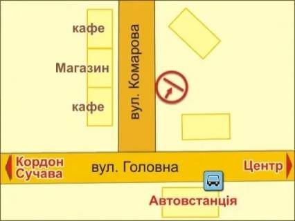 Billboard A in Chernivtsi вул. Комарова, 6 scheme