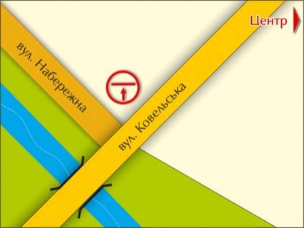 Billboard B in Lutsk st. Naberezna - Kovel's'ka, sprava scheme