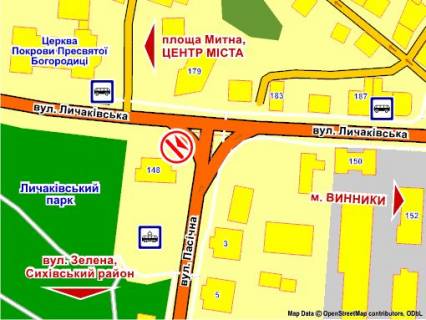 Backlight B in Lviv st. Licakivs'ka - Pasicna, rozmir 2,3 h 3,2 m beklajt scheme