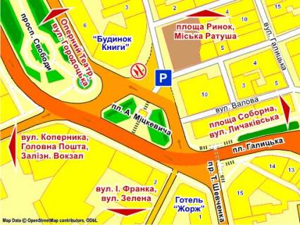 Citylight B in Lviv pl. Mickevica (bila Budinku Knigi), misce 2 scheme