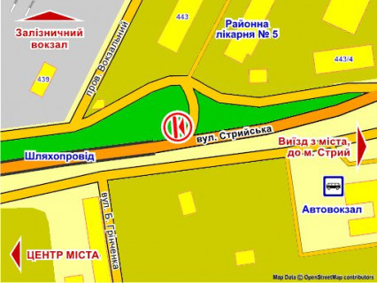 Billboard A in Drogobich st. Strijs'ka (bila slahoprovodu) scheme