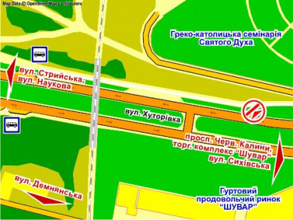 Prismatron, Prism A in Lviv st. Hutorivka (navproti gurtovij rinok "Suvar"), prizma 2 - 396008 scheme
