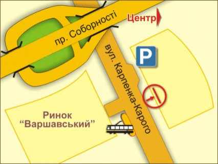 Billboard A in Lutsk st. Karpenka-Karogo ("Varsavs'kij rinok", avtostoanka), misce 4 scheme