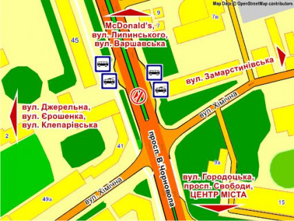 Cityscroll Р/П in Lviv av.Cornovola, 45, rozdil'ca smuga (misce 1), v centr, paket skroll 2 scheme