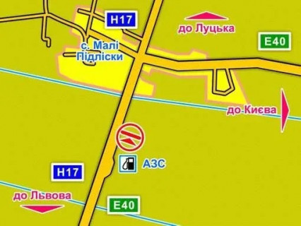 Billboard A in Lviv с. Малі Підліски (Київська траса, напрямок до Києва), конструкція ||, 5х12 м scheme