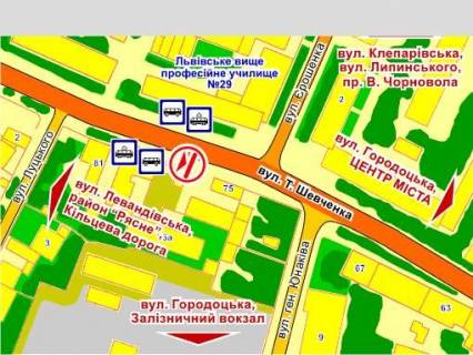 Backlight A in Lviv st. Sevcenka, 77 (bila zupinki), rozmir 2,3 h 3,2 m beklajt scheme