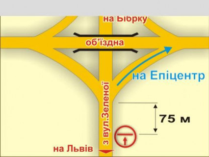 Billboard A in Lviv с. Пасіки-Зубрицькі (з вул. Зеленої, у напрямку до об'їзної) scheme