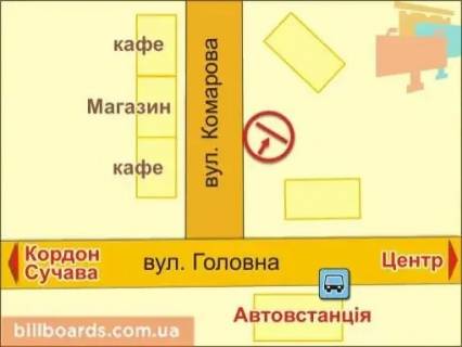 Billboard A in Chernivtsi вул. Комарова, 6 scheme