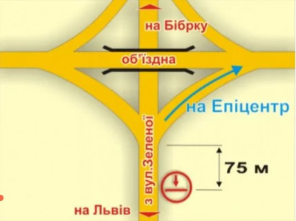 Billboard B in Lviv с. Пасіки-Зубрицькі (з вул. Зеленої, у напрямку до міста) scheme