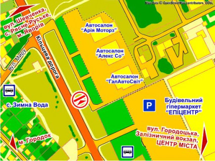 Billboard A in Lviv вул. Городоцька, 302 (біля ТЦ "Епіцентр",  Автосалон "Volkswagen", місце 2 scheme