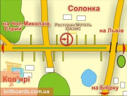 Billboard B in Lviv с. Солонка (напрямок до Львова), місце 4 scheme