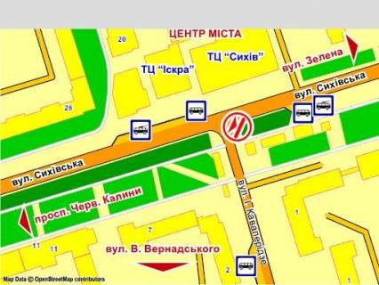 Video Billboard A in Lviv вул. Сихівська – Кавалерідзе , розмір 2,3 х 3,2 м, екран - 563579 scheme