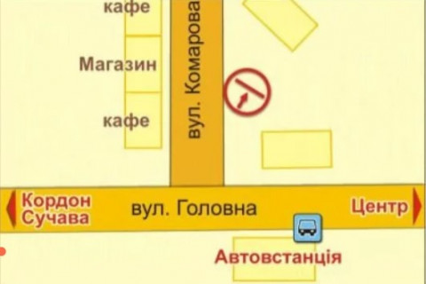 Billboard A in Chernivtsi вул. Комарова, 6 scheme
