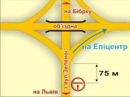 Billboard A in Pasiki-Zubrytsky с. Пасіки-Зубрицькі (з вул. Зеленої, у напрямку до об'їзної) scheme