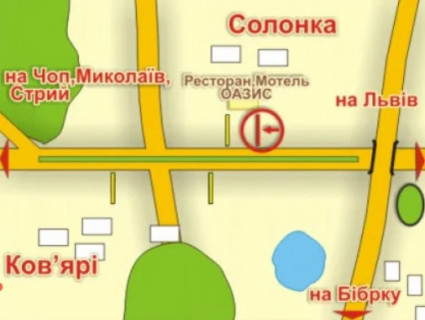 Billboard A in Lviv с. Солонка (напрямок до Чопа), місце 3 scheme