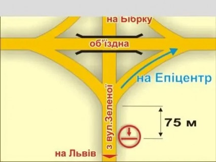 Billboard B in Lviv с. Пасіки-Зубрицькі (з вул. Зеленої, у напрямку до міста) scheme