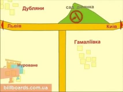 Billboard B in Lviv с. Гамаліївка (напрямок з міста, до Києва) scheme