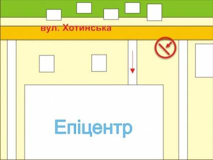 Billboard B in Chernivtsi st. Hotins'ka (bila TC "Epicentr"), misce 4 scheme