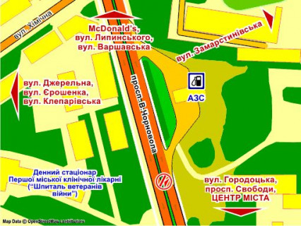 Cityscroll Р/П in Lviv av. Cornovola (navav. Spitalu veteraniv, na r/s, z centru), paket skroll 1 scheme