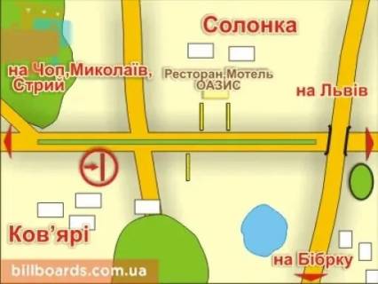 Billboard A in Lviv с. Солонка (напрямок до Львова), місце 8 scheme