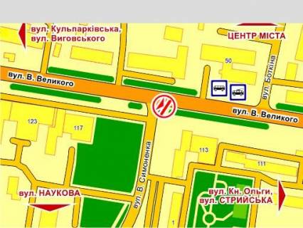 Video Billboard A in Lviv вул. В. Великого – Симоненко, розмір 2,3 х 3,2 м, екран - 563585 scheme