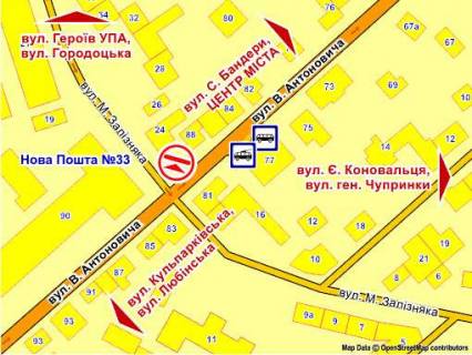 Backlight B in Lviv st. Antonovica - st. Zaliznaka , rozmir 2,3 h 3,2 m beklajt scheme