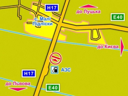 Billboard A in Lviv с. Малі Підліски (Київська траса, напрямок до Києва), конструкція ||, 5х12 м scheme