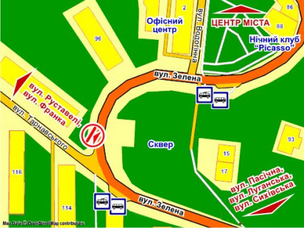 Backlight B in Lviv per. st. Zelena - Tarnovs'kogo, rozmir 2,3 h 3,2 m beklajt scheme