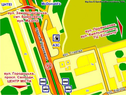 Cityscroll Р/П in Lviv av.Cornovola, 45, rozdil'ca smuga (misce 3), v centr, paket skroll 2 scheme