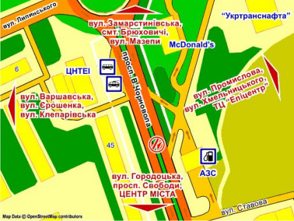 Cityscroll Р/П in Lviv av.Cornovola, 45, rozdil'ca smuga (misce 4), z centru, paket skroll 2 scheme