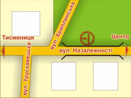 Billboard B in Lviv st. Nezaleznosti (pered mostom, bila Mitnici) scheme