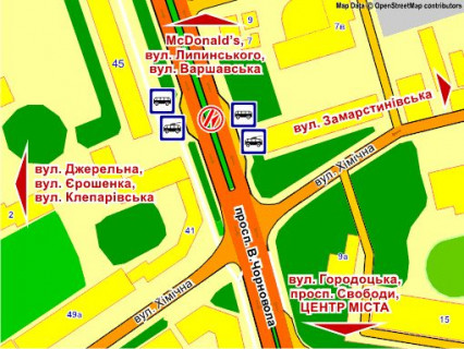 Cityscroll Р/П in Lviv пр.Чорновола, 45, роздільча смуга (місце 2), з центру, пакет скролл 1 scheme