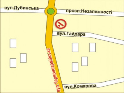 Billboard A in Chernivtsi вул. Героїв Майдану, 71 (біля ТЦ "Майдан") scheme