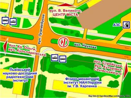 Prismatron, Prism Р/П in Lviv st. Naukova - Trolejbusna (do st. Strijs'koi), prizma 1 - 395820 scheme