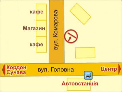 Billboard A in Chernivtsi st. Komarova, 6 scheme