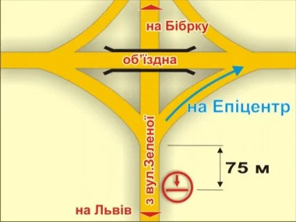 Billboard B in Pasiki-Zubrytsky с. Пасіки-Зубрицькі (з вул. Зеленої, у напрямку до міста) scheme