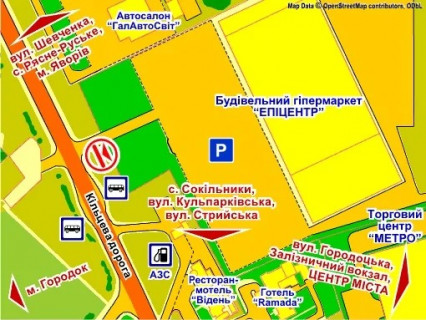 Billboard B in Lviv вул. Городоцька, 302 (заїзд на ТЦ "Епіцентр", с. Зимна Вода), місце 9 scheme