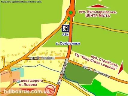 Billboard B in Lviv с. Сокільники, вул. Г. Сковороди місце 2 scheme