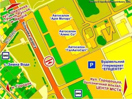 Billboard A in Lviv вул. Городоцька, 302 (біля ТЦ "Епіцентр",  Автосалон "Volkswagen", місце 2 scheme