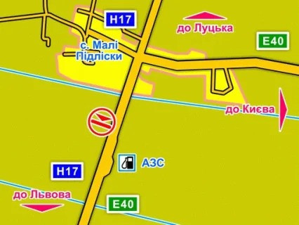 Billboard A in  с. Малі Підліски (Київська траса, напрямок до Львова), конструкція |, 5х12 м scheme
