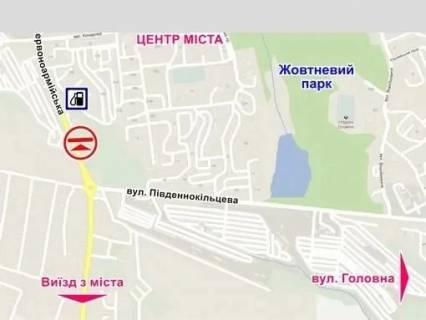 Billboard A in Lviv вул. Героїв Майдану, 113 (біля АЗС, до центру міста) scheme