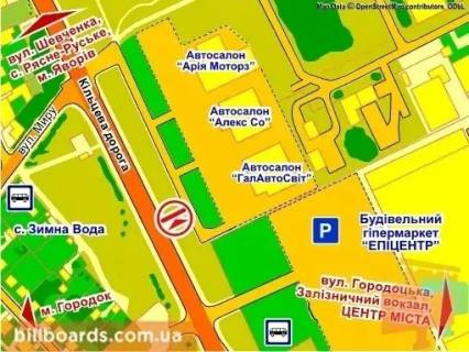 Billboard A in Lviv вул. Городоцька, 302 (біля ТЦ "Епіцентр",  Автосалон "Volkswagen", місце 2 scheme