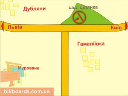 Billboard B in Lviv route s. Gamaliivka (napramok z mista, do Kieva) scheme