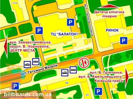 Billboard B in Lviv st. Mazepi, 12 scheme