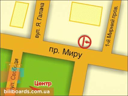 Billboard A in Khmelnitsky av. Miru, 71/1 scheme