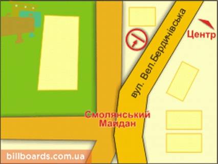 Billboard B in Zhytomyr st. Velika Berdicivs'ka, 124 scheme